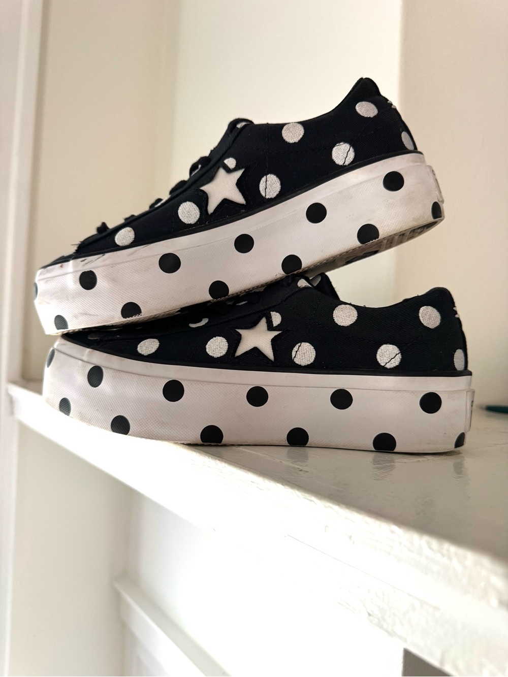 Converse Chuck Taylor Black Polka Dot Canvas Sneakers - Picture 3 of 9